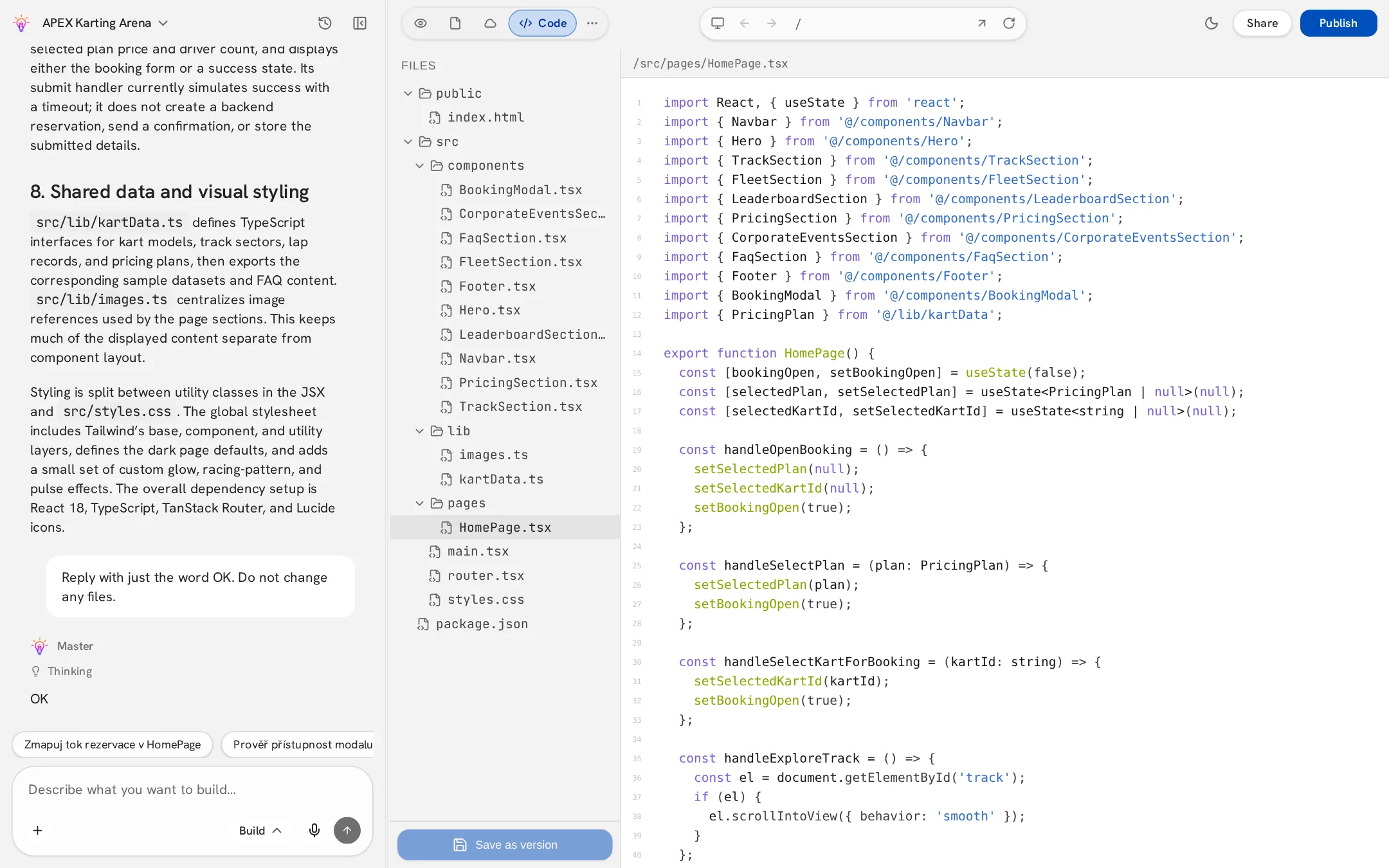 Code view with file tree